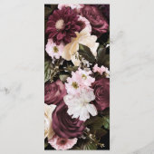 Euphoria Bourgondië & Roze Bloemen Bruiloft Menu (Achterkant)