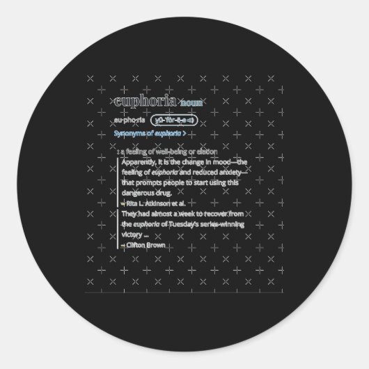 Euphoria Ronde Sticker (Voorkant)