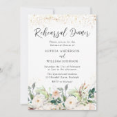 Euphoric Blush & White Flowers Rehearsal Dinner Kaart (Voorkant)