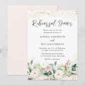 Euphoric Blush & White Flowers Rehearsal Dinner Kaart (Voorkant / Achterkant)