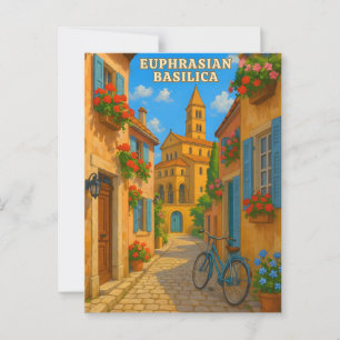 Euphrasiaanse Basiliek Poreč Kroatië Vintage Reis Briefkaart