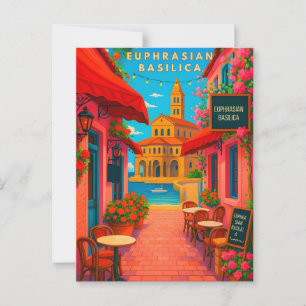 Euphrasische Basiliek Poreč Kroatië Vintage Reis P Briefkaart