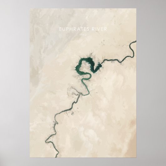 Euphrates River, Iraakse reisillustratie Poster (Voorkant)