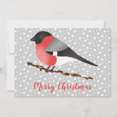 Eurasian Bullfinch Bird Merry kerst Aangepast Feestdagenkaart (Voorkant)