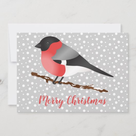 Eurasian Bullfinch Bird Merry kerst Aangepast Feestdagenkaart (Voorkant)