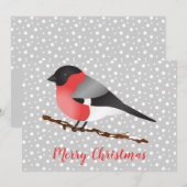 Eurasian Bullfinch Bird Merry kerst Aangepast Feestdagenkaart (Voorkant / Achterkant)