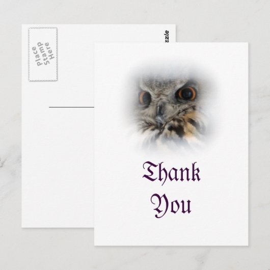 Eurasian Eagle-owl Dank u Briefkaart (Voorkant / Achterkant)