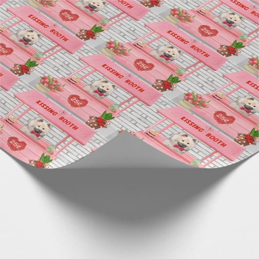 Eurasier Dog Valentijnsdag Kissing Booth Cadeaupapier (Hoek)