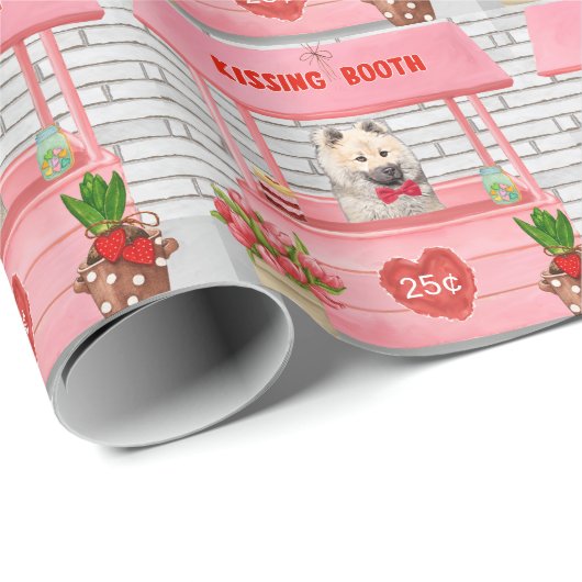 Eurasier Dog Valentijnsdag Kissing Booth Cadeaupapier (Rol Hoek)