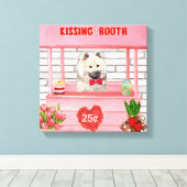 Eurasier Dog Valentijnsdag Kissing Booth Canvas Afdruk (Insitu (Houten vloer))