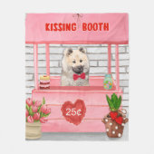 Eurasier Dog Valentijnsdag Kissing Booth Fleece Deken (Voorkant)