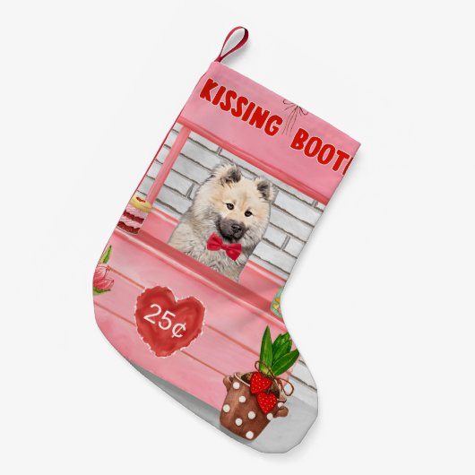 Eurasier Dog Valentijnsdag Kissing Booth Kleine Kerstsok (Voorkant (Hangend))
