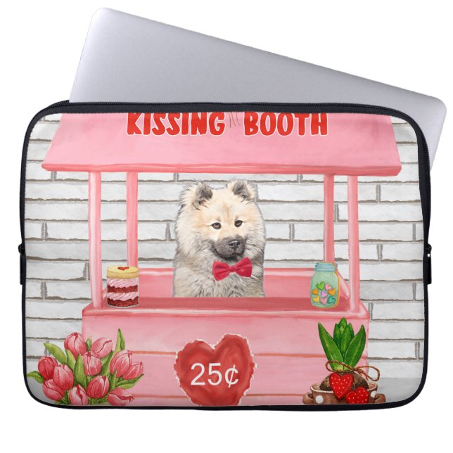 Eurasier Dog Valentijnsdag Kissing Booth Laptop Sleeve (Voorkant)