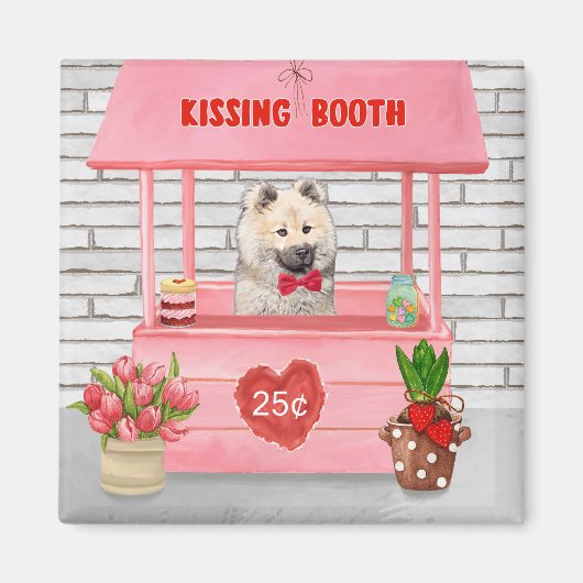 Eurasier Dog Valentijnsdag Kissing Booth Magneet (Voorkant)