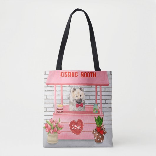 Eurasier Dog Valentijnsdag Kissing Booth Tote Bag (Voorkant)
