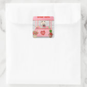 Eurasier Dog Valentijnsdag Kissing Booth Vierkante Sticker (Tas)