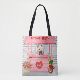 Eurasiër hond Valentijnsdag Kussende booth Tote Bag