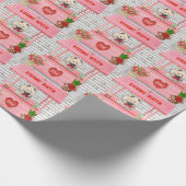 Eurasiër hond Valentijnsdag kusstand Cadeaupapier (Hoek)