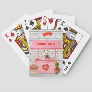 Eurasiër hond Valentijnsdag kusstand Pokerkaarten