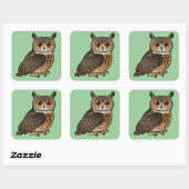 Euraziatische arend-owl vierkante sticker (Vel)