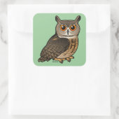 Euraziatische arend-owl vierkante sticker (Tas)