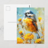 Euraziatische Blauwe Tit in het impressionistische Briefkaart (Voorkant / Achterkant)