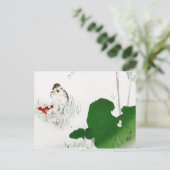 Euraziatische Boom Sparrow, Watanabe Seitei Briefkaart (Staand voorkant)