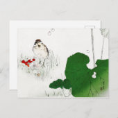 Euraziatische Boom Sparrow, Watanabe Seitei Briefkaart (Voorkant / Achterkant)