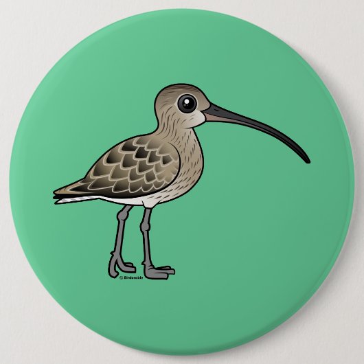 Euraziatische Curlew Ronde Button 6,0 Cm (Voorkant)