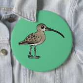 Euraziatische Curlew Ronde Button 6,0 Cm (In situ)
