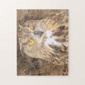 Euraziatische Eagle Grunge Owl Legpuzzel (Verticaal)