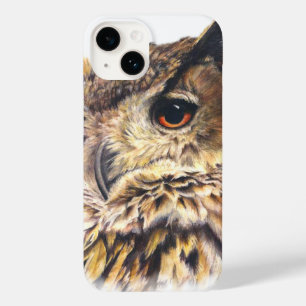 Euraziatische Eagle Owl fine art waterverf Case-Mate iPhone 14 Hoesje