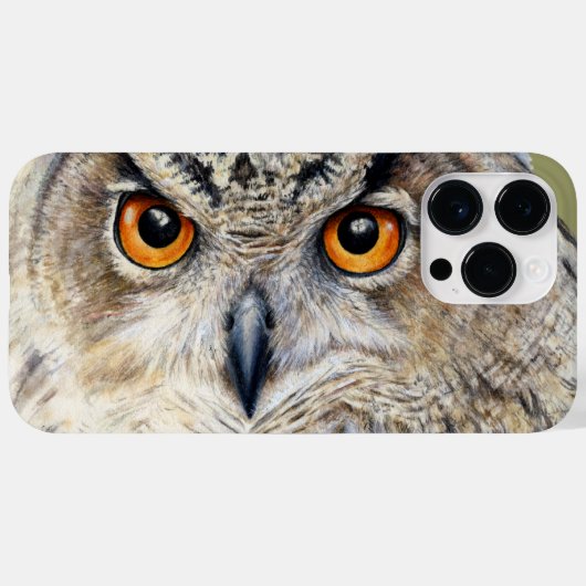 Euraziatische Eagle Owl fine art waterverf Case-Mate iPhone Case (Achterkant (horizontaal))