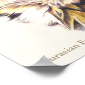 Euraziatische Eagle Owl Ornithologisch fijn poster (Hoek)