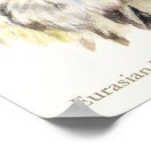 Euraziatische Eagle Owl Ornithologisch fijn poster (Hoek)