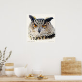 Euraziatische Eagle Owl Ornithologisch fijn poster (Keuken)