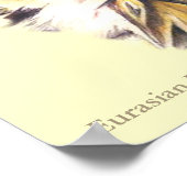 Euraziatische Eagle Owl Ornithologisch fijn poster (Hoek)