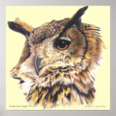 Euraziatische Eagle Owl Ornithologisch fijn poster (Voorkant)