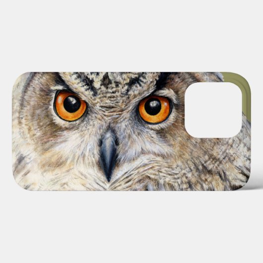 Euraziatische Eagle Owl waterverf bruin Case-Mate iPhone Case (Achterkant (horizontaal))
