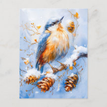 Euraziatische Nuthatch in impressionistische stijl