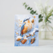 Euraziatische Nuthatch in impressionistische stijl Briefkaart (Staand voorkant)