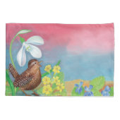 Euraziatische vrouwen en Snowdrop & Primroses Kussensloop (Achterkant)