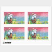 Euraziatische vrouwen en Snowdrop & Primroses Rechthoekige Sticker (Vel)