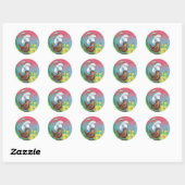 Euraziatische vrouwen en Snowdrop & Primroses Ronde Sticker (Vel)