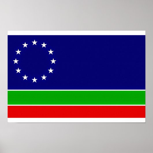eurazië vlag europa aziatisch continent symbool poster (Voorkant)