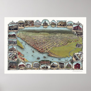 Eureka, CA Panoramic Map - 1902 Poster