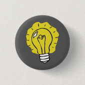 Eureka Idea Lightbulb Illustration Button (Voorkant)