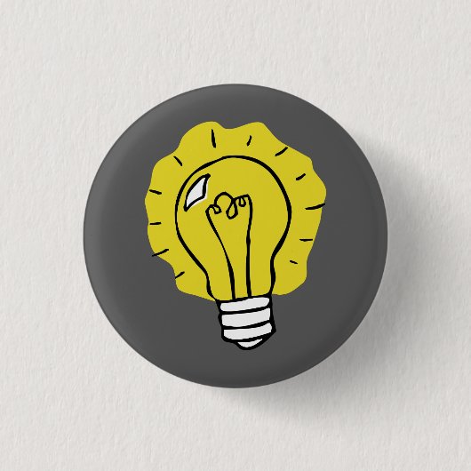 Eureka Idea Lightbulb Illustration Button (Voorkant)