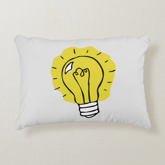 Eureka Idee Lightbulb Illustratie Kussen (Voorkant)