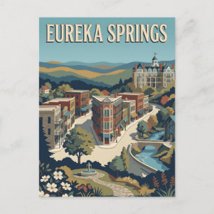 Eureka Springs Arkansas Ozarks Oude Poster Briefkaart